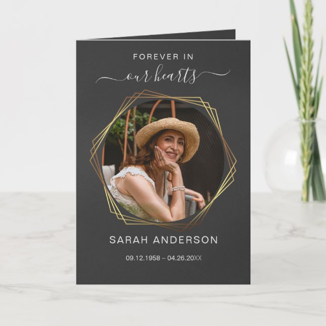 Obituario funerario de servicio con tarjeta de agr (Anverso)