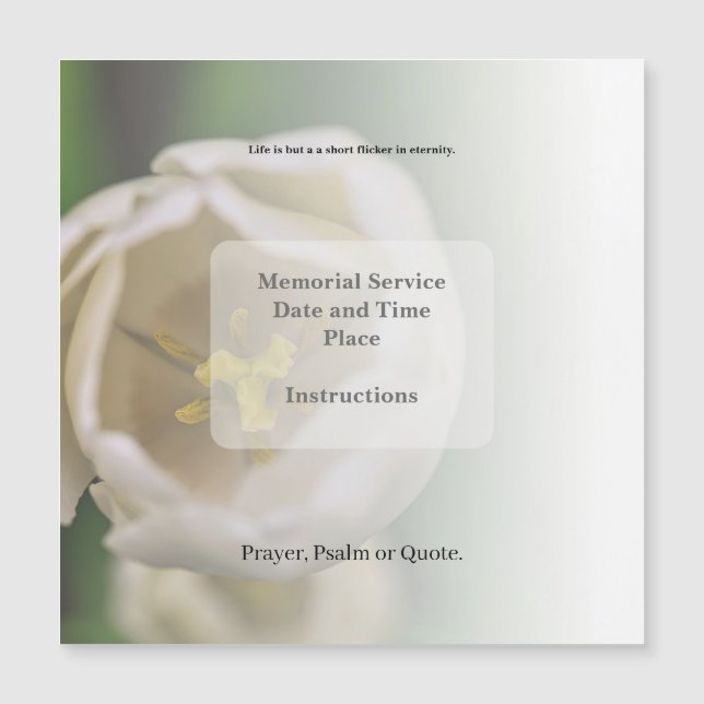 Obituario, Invitación Funeral (Anverso)