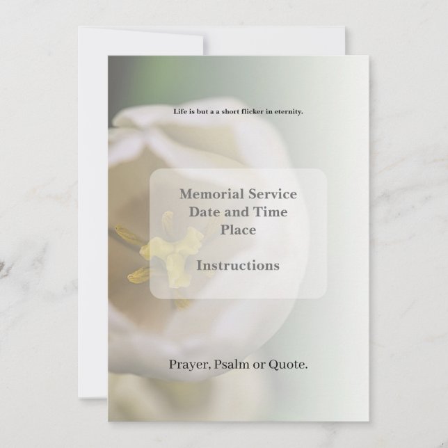 Obituario, Invitación Funeral (Anverso)