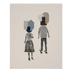 objet_16_una mujer, un hombre_1 póster brillante