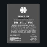 Objetivo de armas, pistolero, publicidad de tienda<br><div class="desc">Gun Target,  Gunsmith,  Gunstore Publicidad Flyers Por La Tienda De Tarjetas De Negocios.</div>