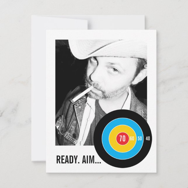 Objetivo de la invitación de cumpleaños número 70  (Anverso)