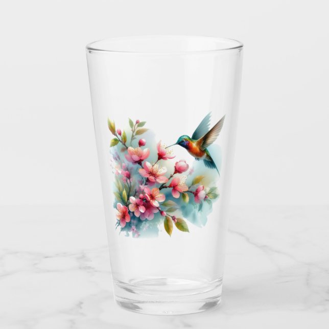 Obra artística de colibrí floral/primavera (Anverso)