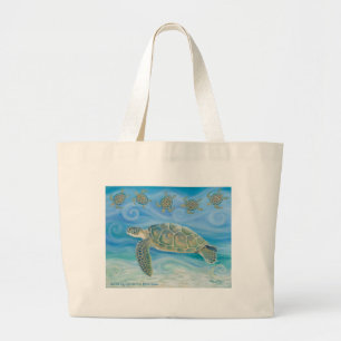 Obra artística de la tortuga marina en la bolsa