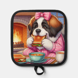 Obra artística de Pot Holder W/ Saint Bernard