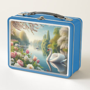 Obra artística de primavera de lagos de cisne flor