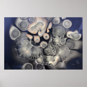 Obra de arte abstracta gris y rosa