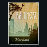 Obra de arte Baltimore Art Deco Design City Poster<br><div class="desc">Un afiche de viaje retro perfecto para cualquiera que esté enamorado de Baltimore,  Maryland</div>