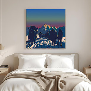 Obra de arte coleccionable del caravana de yak al