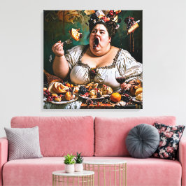 Obra de arte colorida surrealista "Banquete del Ca