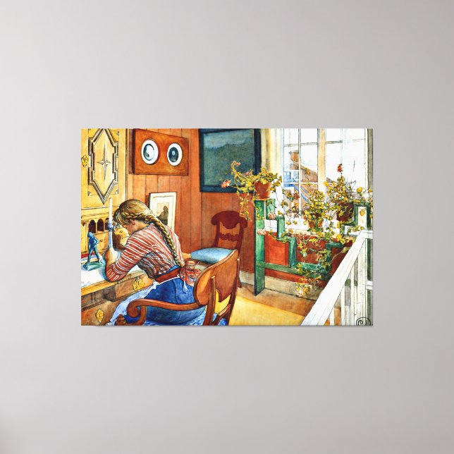 Obra de arte de Carl Larsson, Correspondencia, (Anverso)