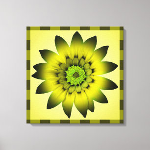 Obra de arte de flores de oliva verde - Lienzo env