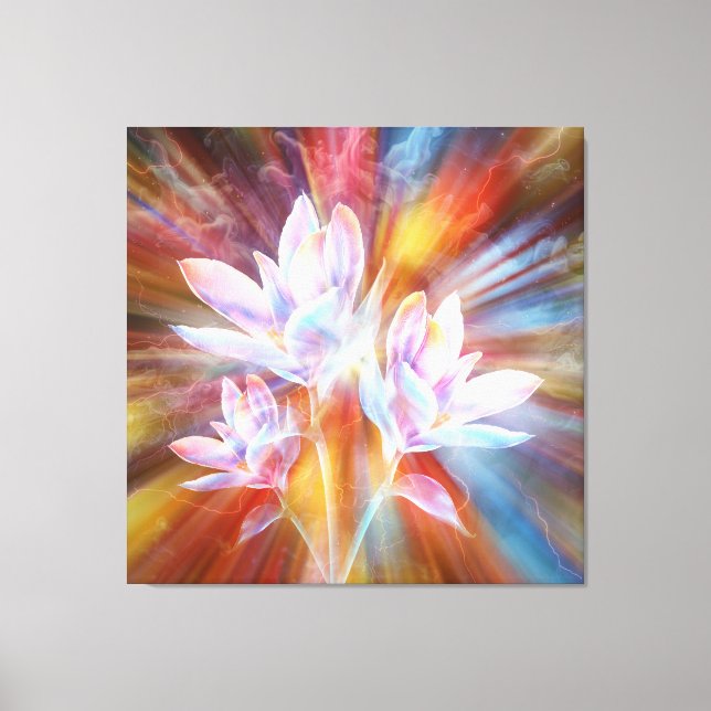 obra de arte de flores modernas abstractas (Anverso)