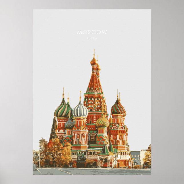 Obra de arte de Ilustracion de viajes de Moscú (Frente)