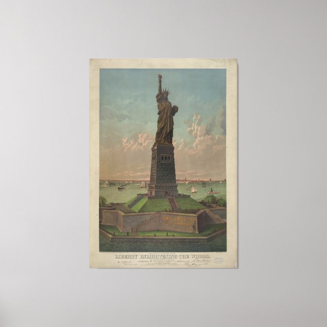 Obra de arte de la estatua de la libertad (Anverso)