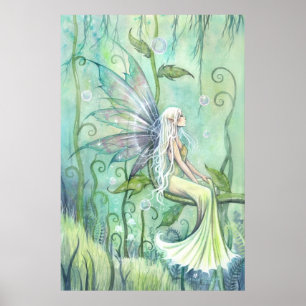 Obra de arte de la fantasía de hadas de meditación
