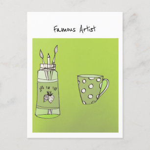 Obra de arte de su hijo en una postal