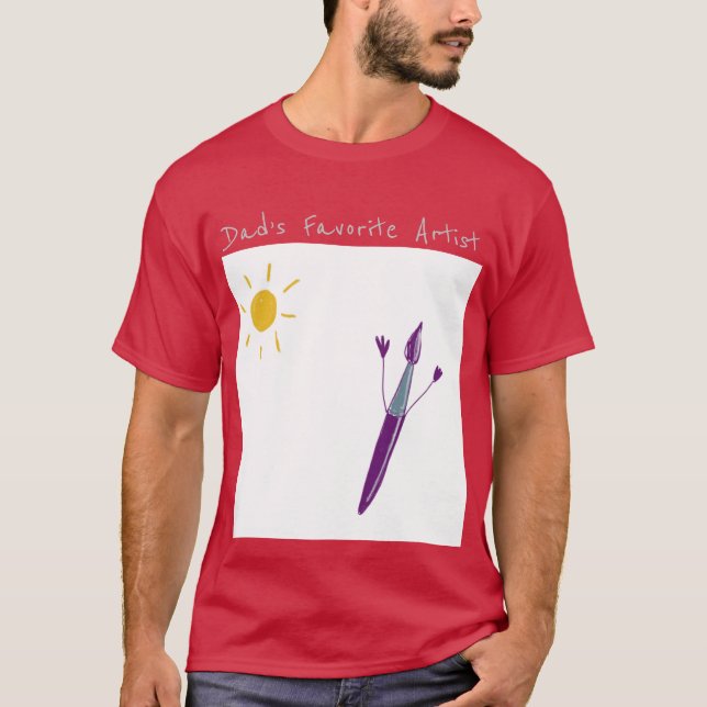 Obra de arte de tu hijo para papá con una camiseta (Anverso)