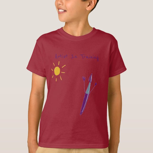 Obra de arte de un niño en una camiseta masculina (Anverso)