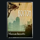 Obra de arte del Poster Boston Art Deco Design Cit<br><div class="desc">Un afiche de viaje retro perfecto para todos los enamorados de Boston Massachusetts</div>
