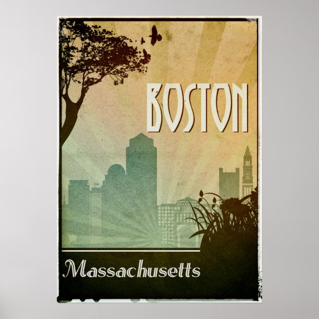 Obra de arte del Poster Boston Art Deco Design Cit (Frente)