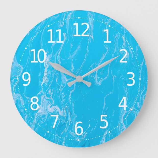 Obra de arte elegante de abstracto azul | Reloj de (Anverso)
