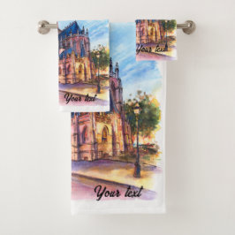 Obra de arte en color de agua monogramada para via