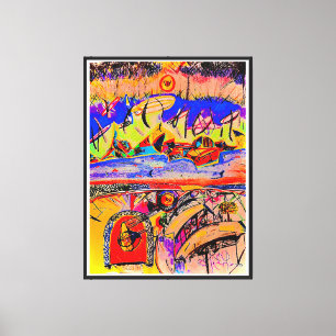 Obra de arte en lienzo fino enmarcado - "Caminos d
