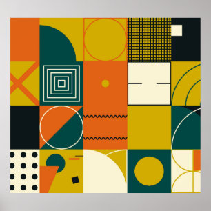 Obra de arte geométrica: diseño de formas simples.