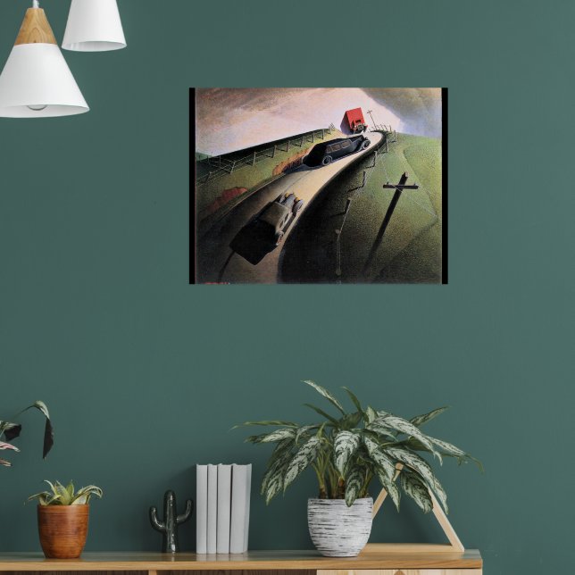Obra de arte Grant Wood, Death on Ridge Road, (Salón 1)