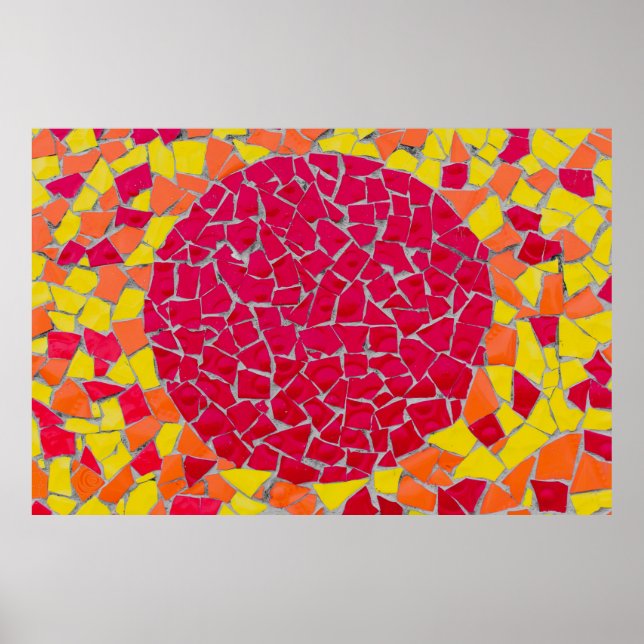 Obra de arte roja, naranja y amarilla (Frente)