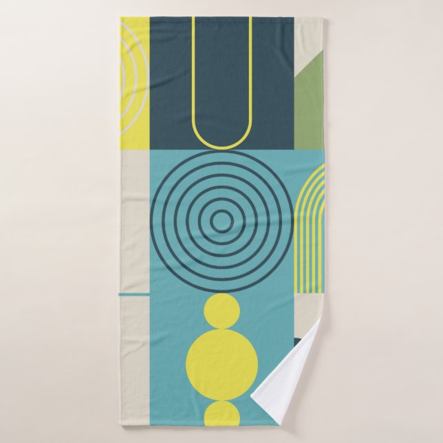 Obra de composición en Bauhaus hecha con ele abstr (Toalla de baño)
