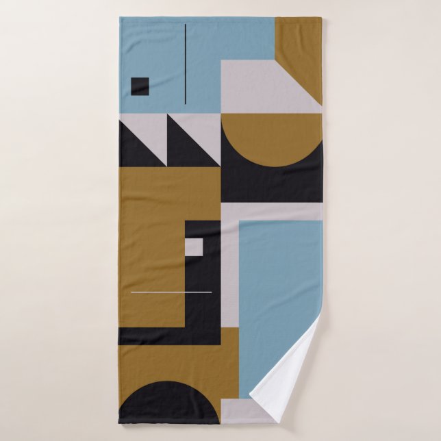 Obra de composición en Bauhaus hecha con ele abstr (Toalla de baño)