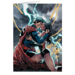 Obra promocional de superman/mujer maravilla