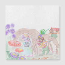 Obras de arte de niños personalizados, dos ratones