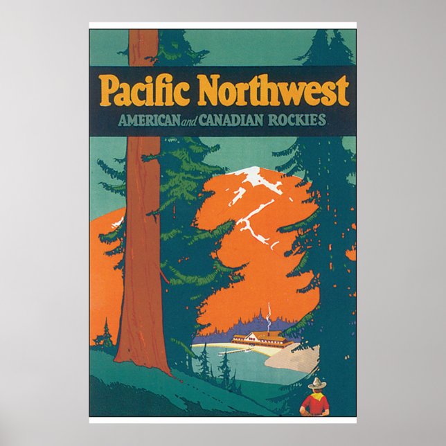 Obras de arte del Poster de viajes del Noroeste de (Frente)