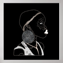 Obras de arte negras y blancas de los Chicas afric