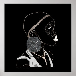 Obras de arte negras y blancas de los Chicas afric