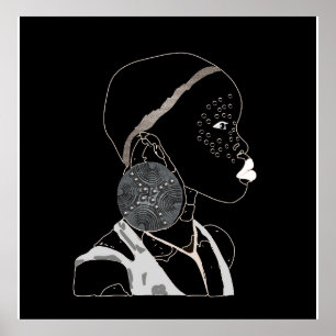 Obras de arte negras y blancas de los Chicas afric