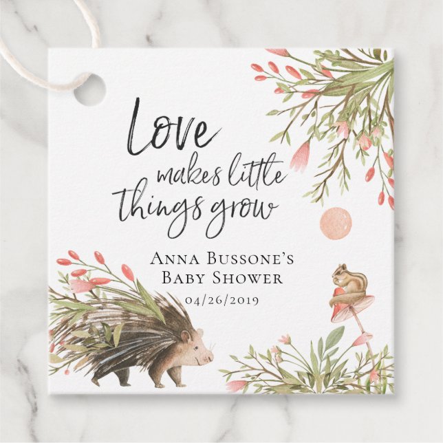 Observarme crecer | Etiqueta de Baby Shower Favor  (Anverso)