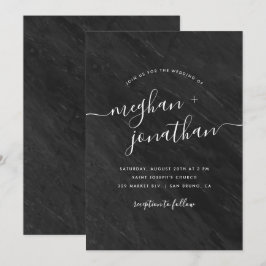 Obsidian | Invitación a la boda de mármol negro