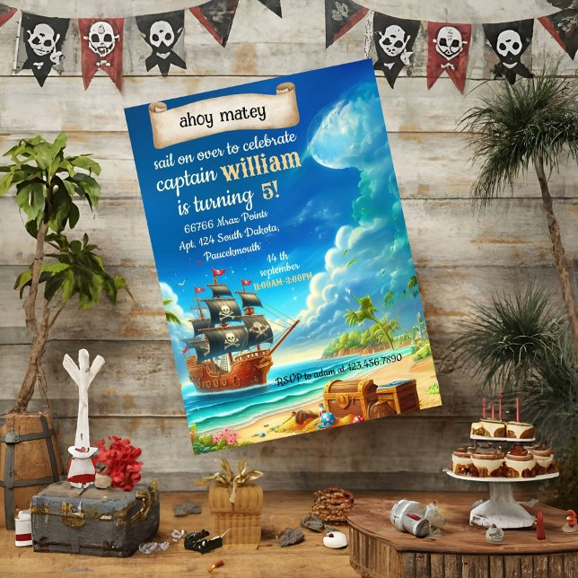 Obtén un lindo barco de billar Pirate Invitación d (Subido por el creador)
