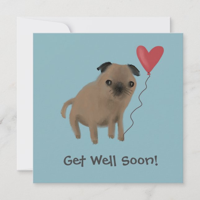Obtén Un Pug Bien Cuido Con Tarjeta De Globo Cardí (Anverso)