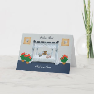 Obtén una tarjeta para niños enfermos en cama, niñ