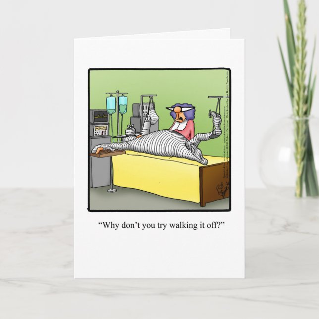 Obtener Bien Humor "Camina Fuera" Tarjeta De Salud (Anverso)