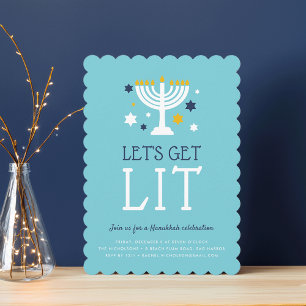 Obtener luz Invitación de Hanukkah Party