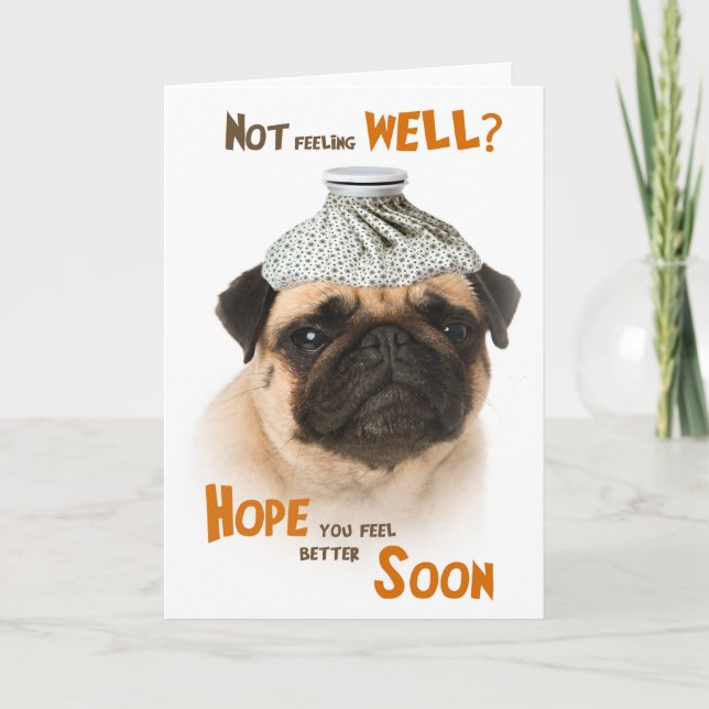 Obtener una buena tarjeta con un perro Pug que no  (Anverso)