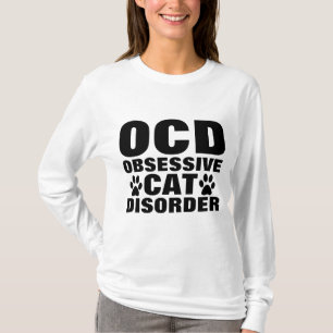 OCD OBSESIVO TRASTORNO CAT Camisetas divertidas