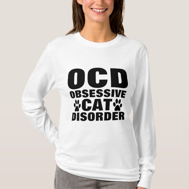 OCD OBSESIVO TRASTORNO CAT Camisetas divertidas (Anverso)