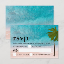 Ocean Beach Palm Tree Wedding RSVP